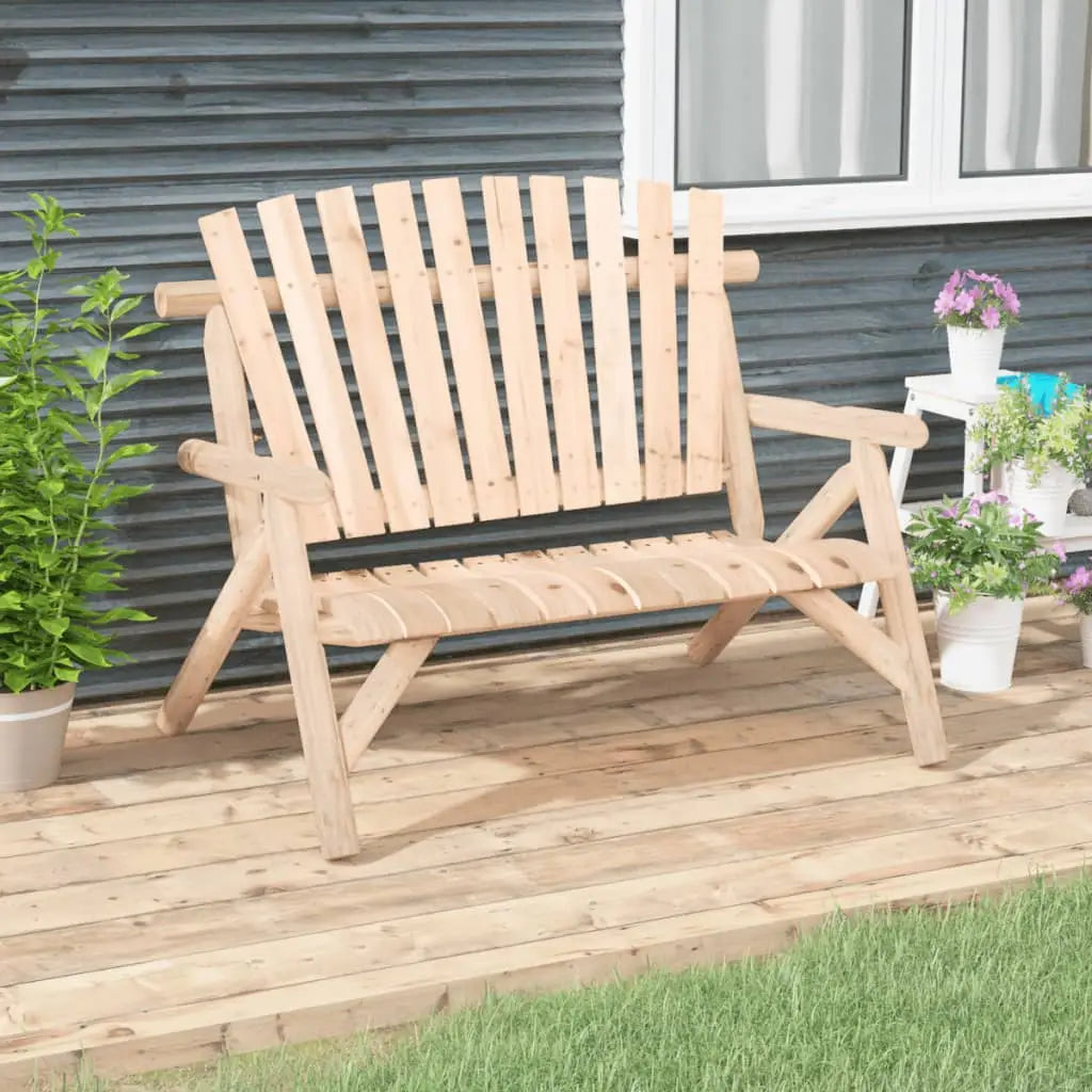 vidaXL 2-Seater Patio Bench 46.9’’x33.5’’x38.6’’ Solid Wood Spruce - Outdoor Bench
