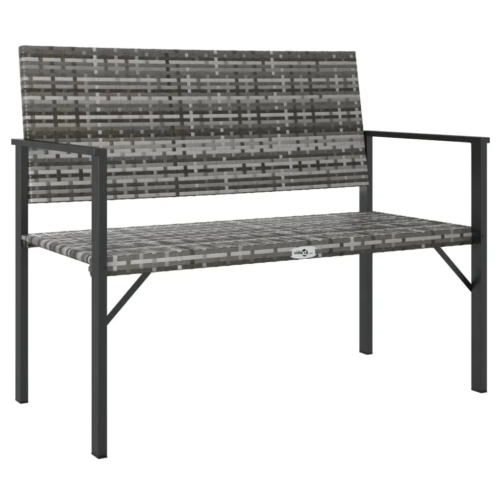 vidaXL 2-Seater Patio Bench Black Poly Rattan - Patio Bench