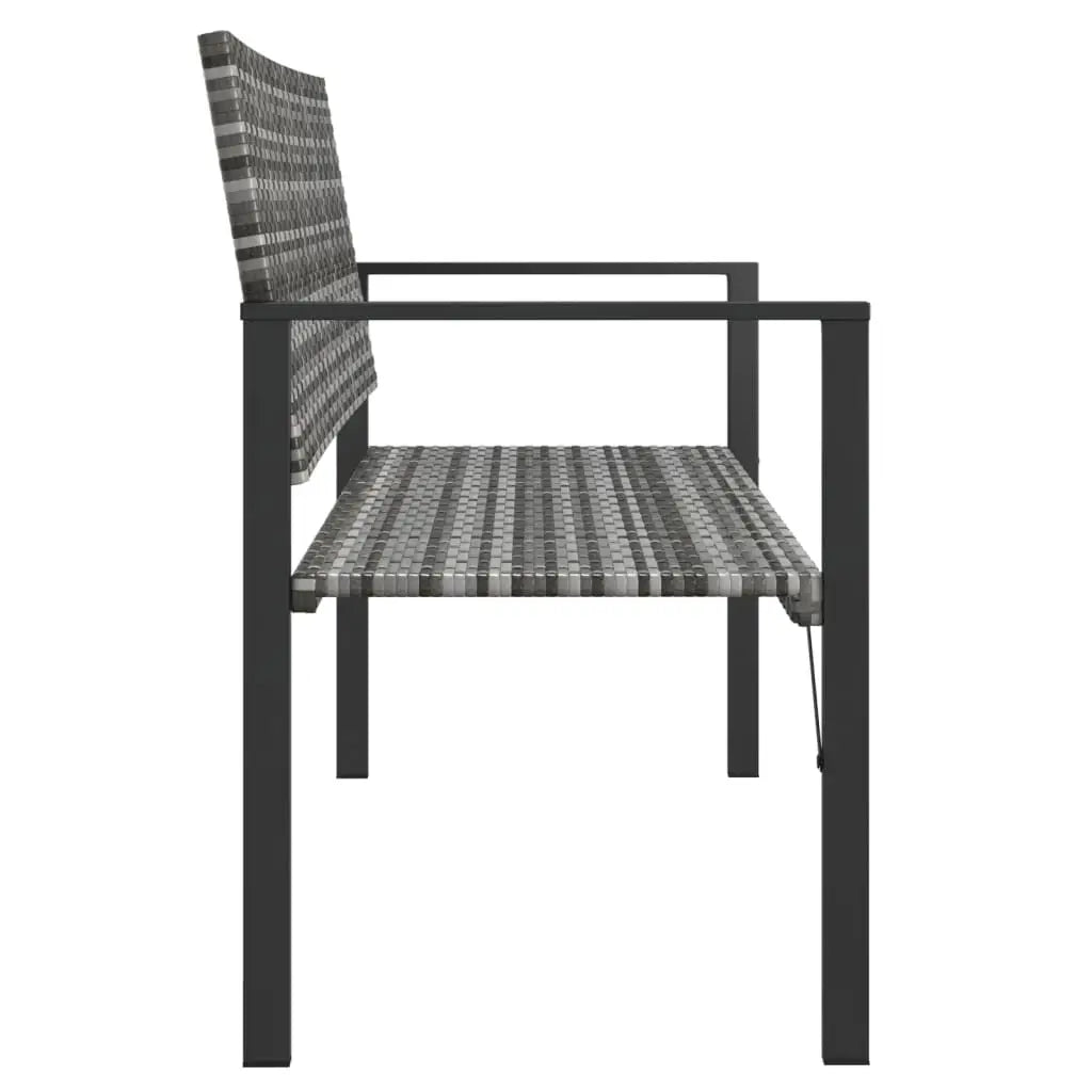 vidaXL 2-Seater Patio Bench Black Poly Rattan - Patio Bench