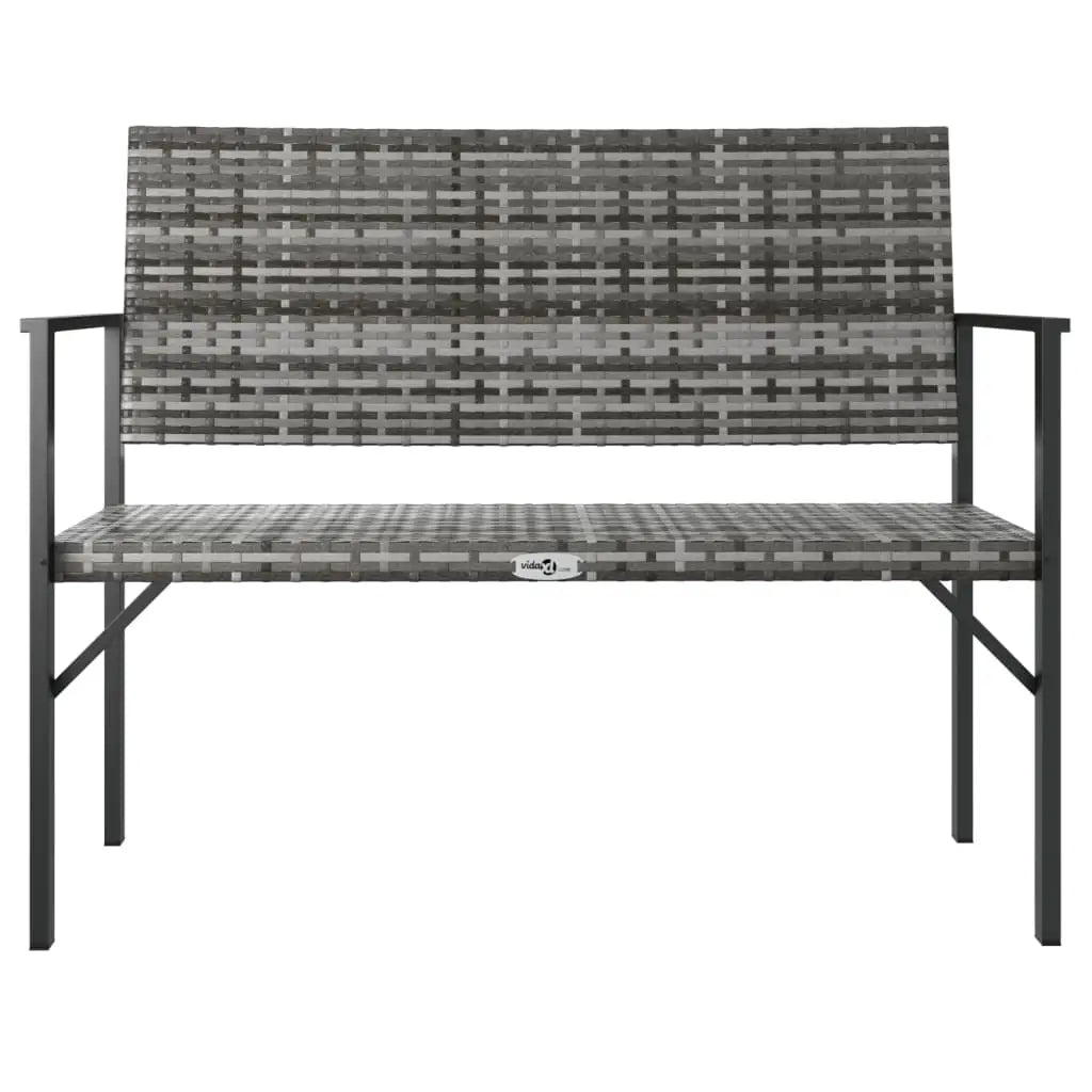 vidaXL 2-Seater Patio Bench Black Poly Rattan - Patio Bench