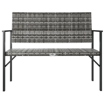 vidaXL 2-Seater Patio Bench Black Poly Rattan - Patio Bench