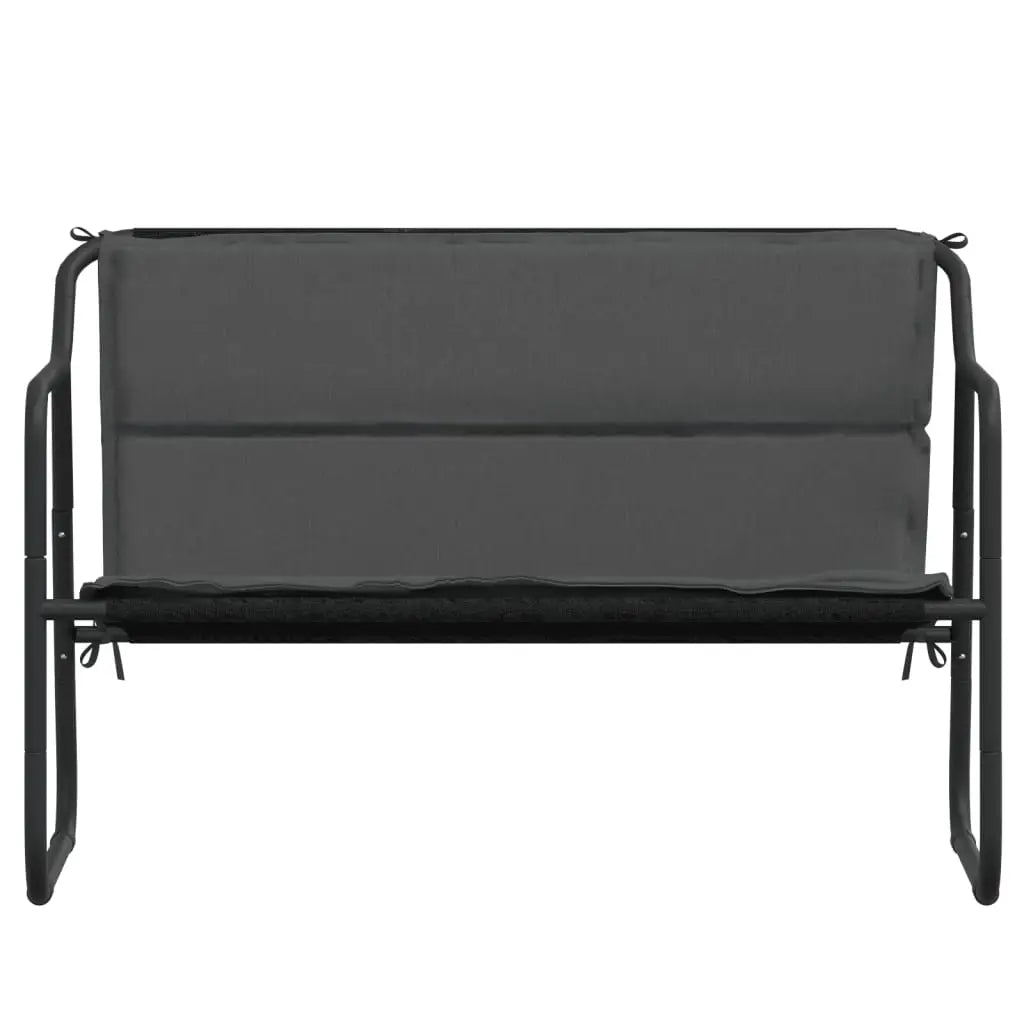 vidaXL 2-Seater Patio Bench with Cushion Anthracite Steel - Outdoor Bench