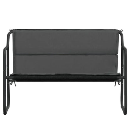 vidaXL 2-Seater Patio Bench with Cushion Anthracite Steel - Outdoor Bench