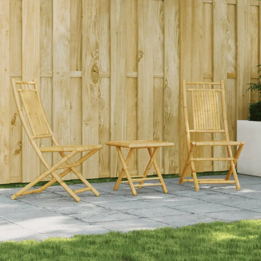 vidaXL 3 Piece Bistro Set Bamboo - Bistro Set