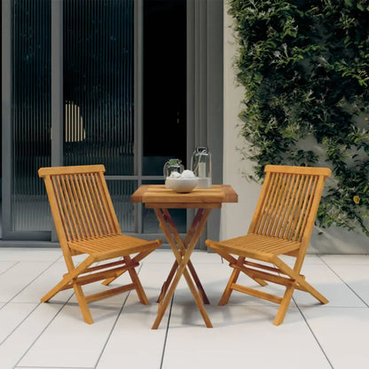 vidaXL 3 Piece Patio Dining Set Solid Wood Teak - Patio Dining Set