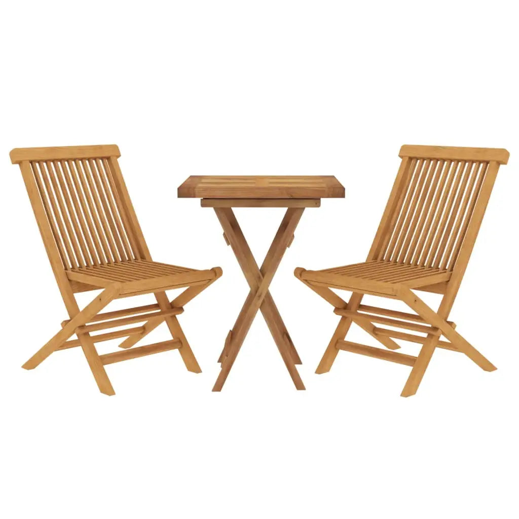 vidaXL 3 Piece Patio Dining Set Solid Wood Teak - Patio Dining Set