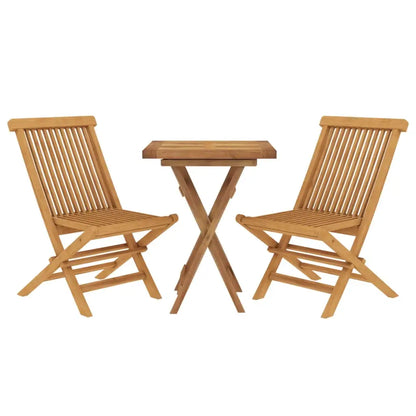 vidaXL 3 Piece Patio Dining Set Solid Wood Teak - Patio Dining Set