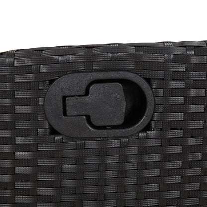 vidaXL 3 Piece Patio Dining Set with Cushions Black Poly Rattan - Dining Set