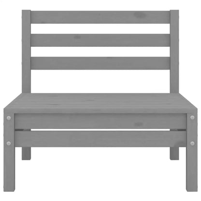 vidaXL 3 Piece Patio Lounge Set Solid Wood Pine Gray - Furniture > Outdoor Furniture > Outdoor Furniture Sets