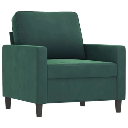 vidaXL 3 Piece Sofa Set with Cushions Dark Green Velvet - Furniture > Sofas