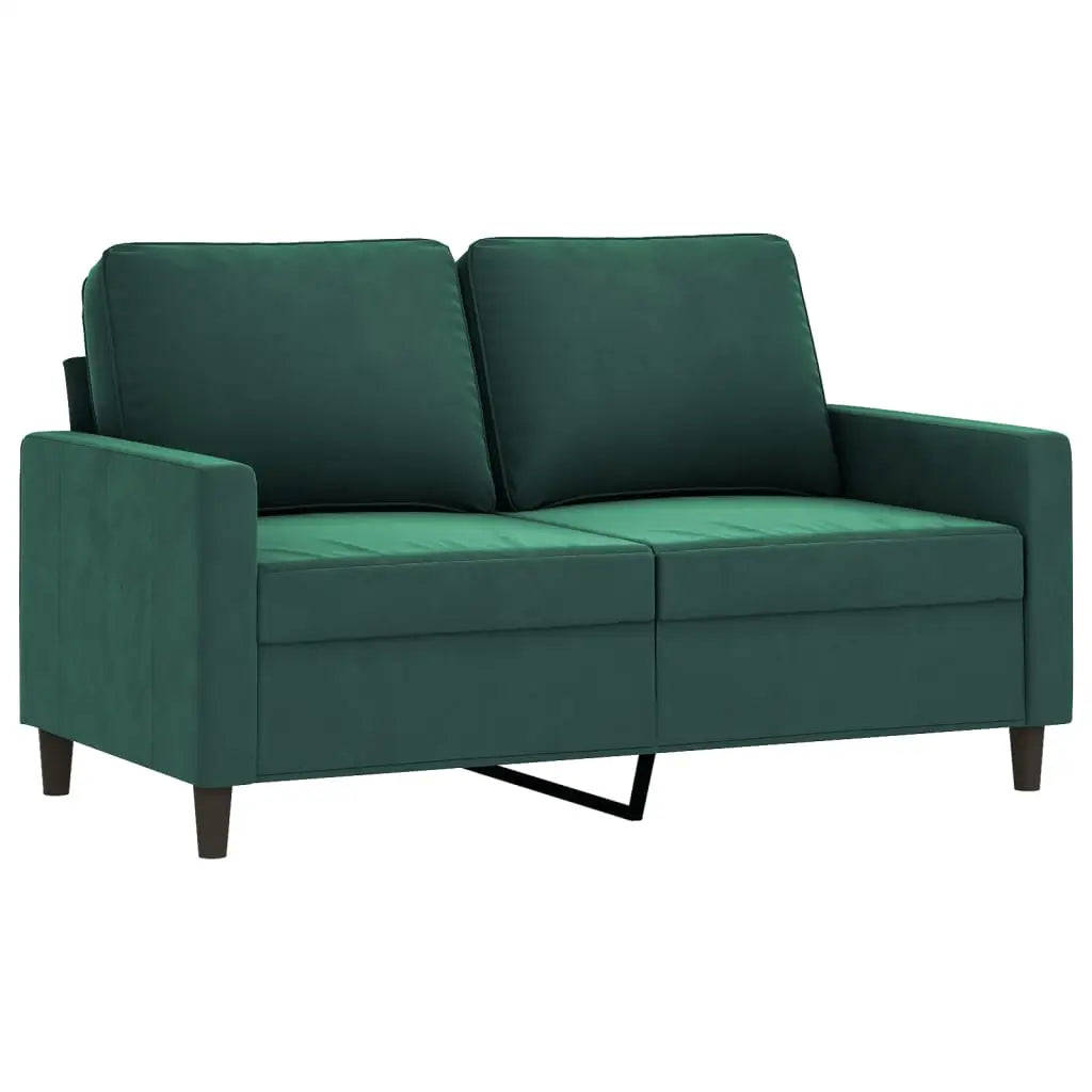 vidaXL 3 Piece Sofa Set with Cushions Dark Green Velvet - Furniture > Sofas