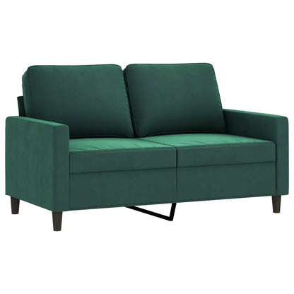 vidaXL 3 Piece Sofa Set with Cushions Dark Green Velvet - Furniture > Sofas