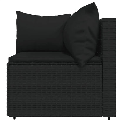 vidaXL 4 Piece Patio Lounge Set with Cushions Black Poly Rattan - Furniture > Outdoor Furniture > Outdoor Seating >
