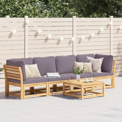 vidaXL 4 Piece Patio Lounge Set with Cushions Solid Wood Acacia - Outdoor Lounge Set