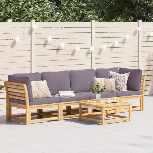vidaXL 4 Piece Patio Lounge Set with Cushions Solid Wood Acacia - Outdoor Lounge Set