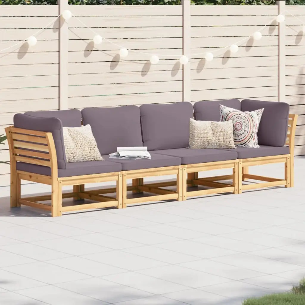 vidaXL 4 Piece Patio Lounge Set with Cushions Solid Wood Acacia - Outdoor Lounge Set
