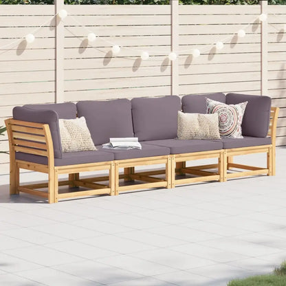 vidaXL 4 Piece Patio Lounge Set with Cushions Solid Wood Acacia - Outdoor Lounge Set