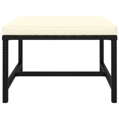 vidaXL 4 Piece Patio Sofa Set with Cushions Black Poly Rattan - Outdoor Sofa Set