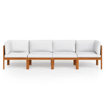 vidaXL 4-Seater Patio Sofa with Cushion Solid Acacia Wood - Outdoor Sofa