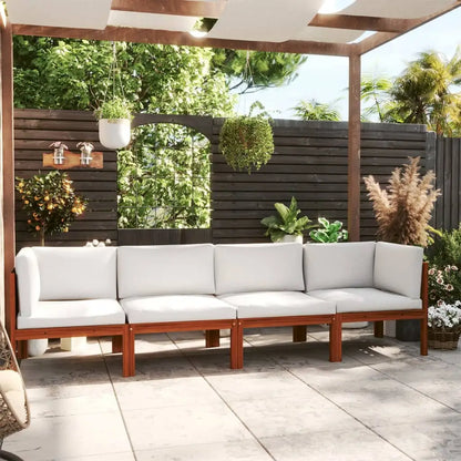vidaXL 4-Seater Patio Sofa with Cushion Solid Acacia Wood - Outdoor Sofa