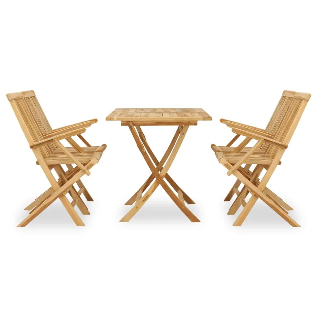 vidaXL 5 Piece Garden Dining Set Solid Wood Teak - Dining Set