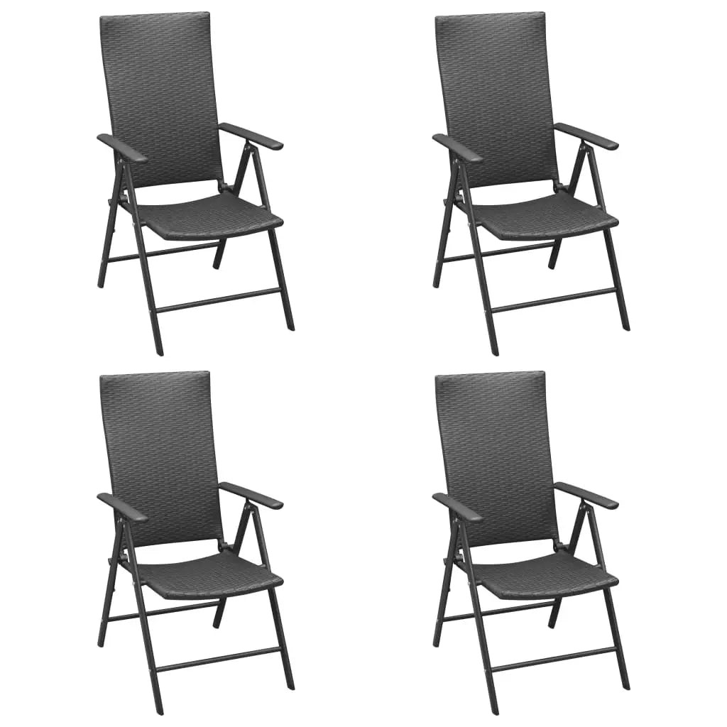 vidaXL 5 Piece Patio Dining Set Black - Dining Set