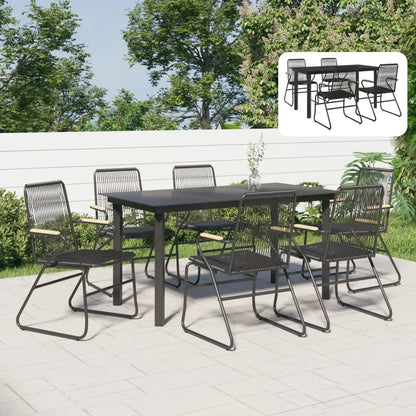 vidaXL 5 Piece Patio Dining Set Black PVC Rattan - Furniture > Outdoor Furniture > Outdoor Seating > Outdoor Chairs