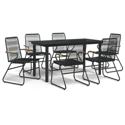 vidaXL 5 Piece Patio Dining Set Black PVC Rattan - Furniture > Outdoor Furniture > Outdoor Seating > Outdoor Chairs