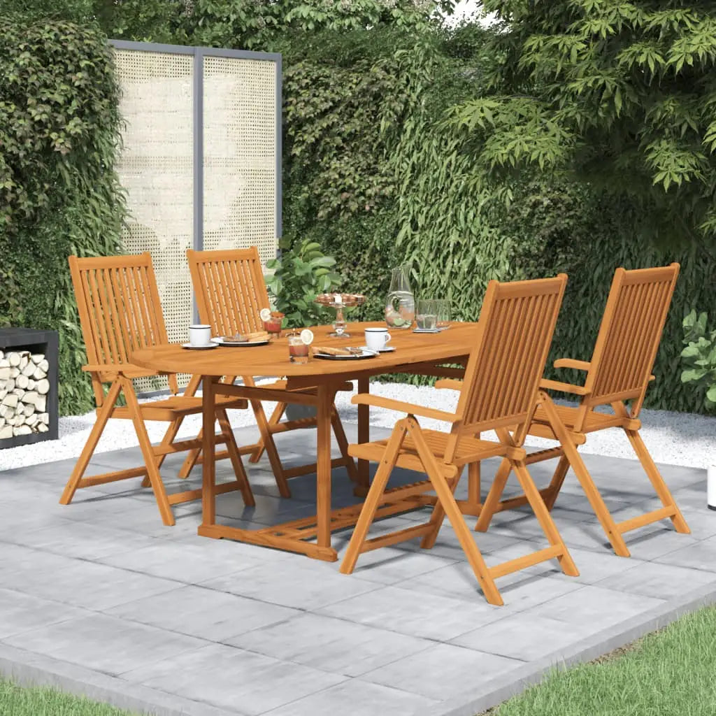 vidaXL 5 Piece Patio Dining Set Solid Acacia Wood - Dining Set