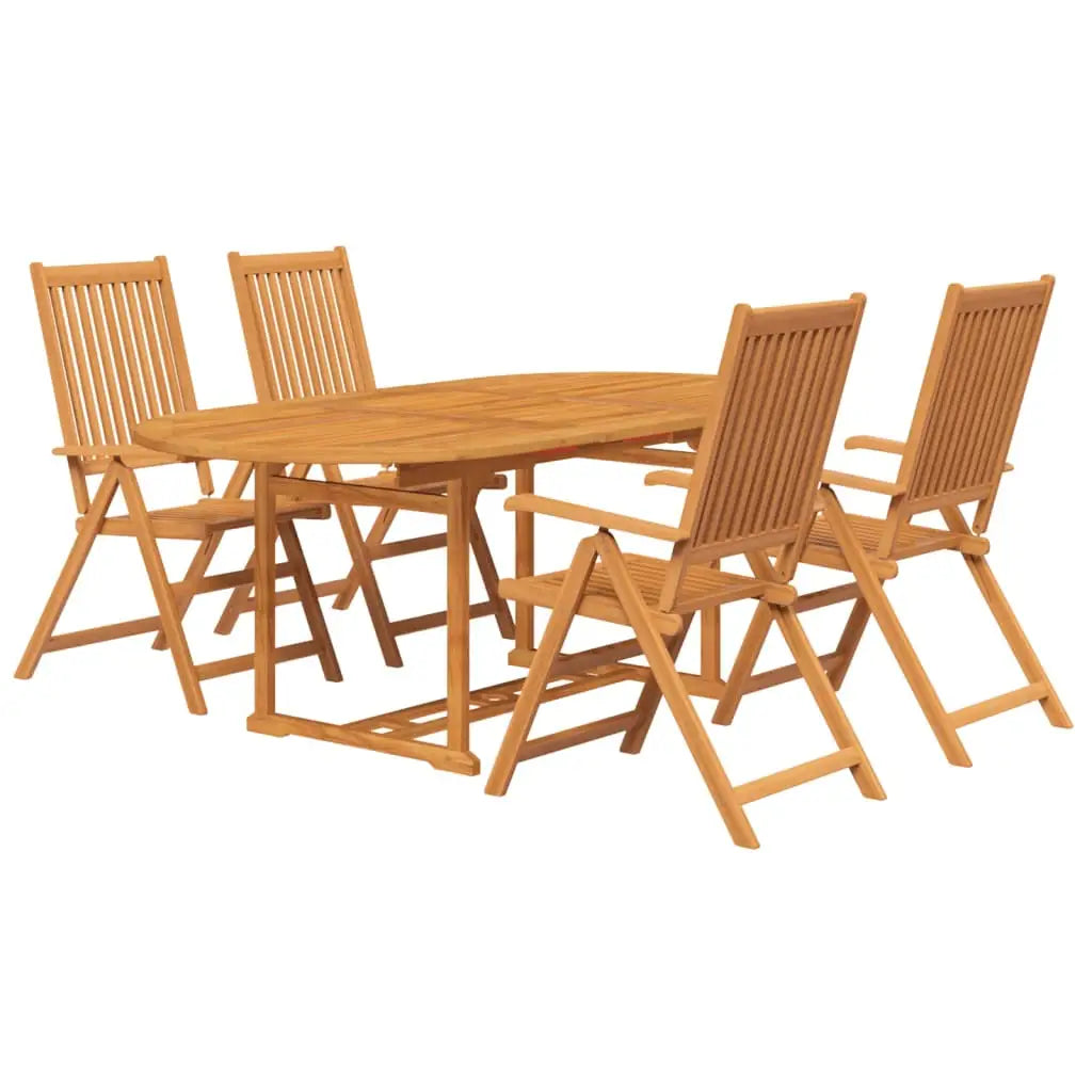 vidaXL 5 Piece Patio Dining Set Solid Acacia Wood - Dining Set