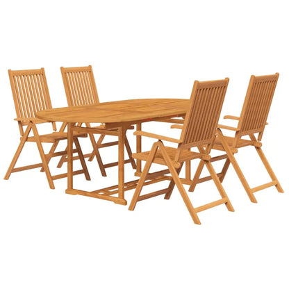 vidaXL 5 Piece Patio Dining Set Solid Acacia Wood - Dining Set