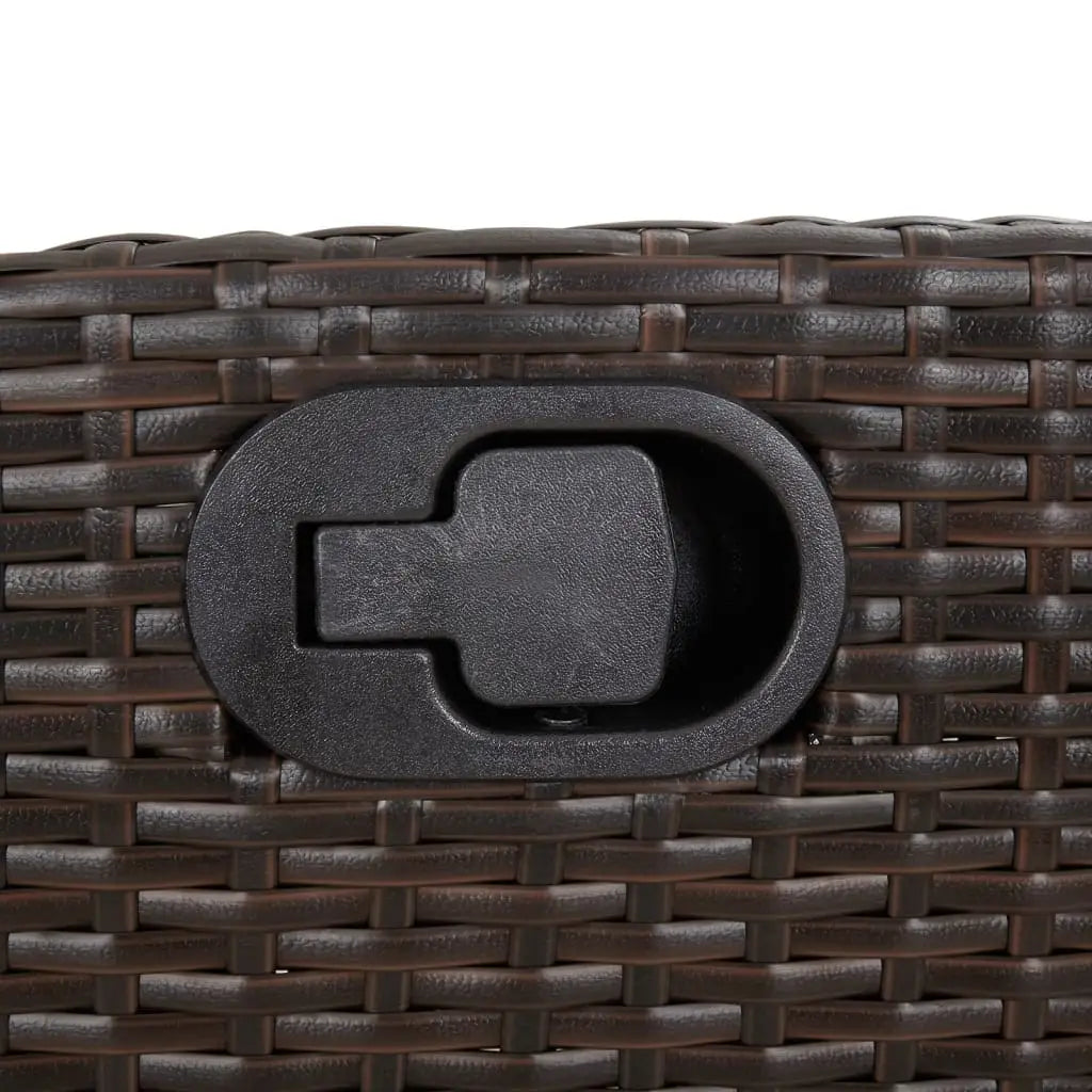 vidaXL 5 Piece Patio Dining Set with Cushions Brown Poly Rattan - Dining Set