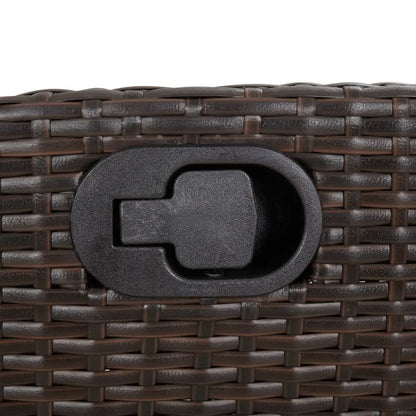 vidaXL 5 Piece Patio Dining Set with Cushions Brown Poly Rattan - Dining Set