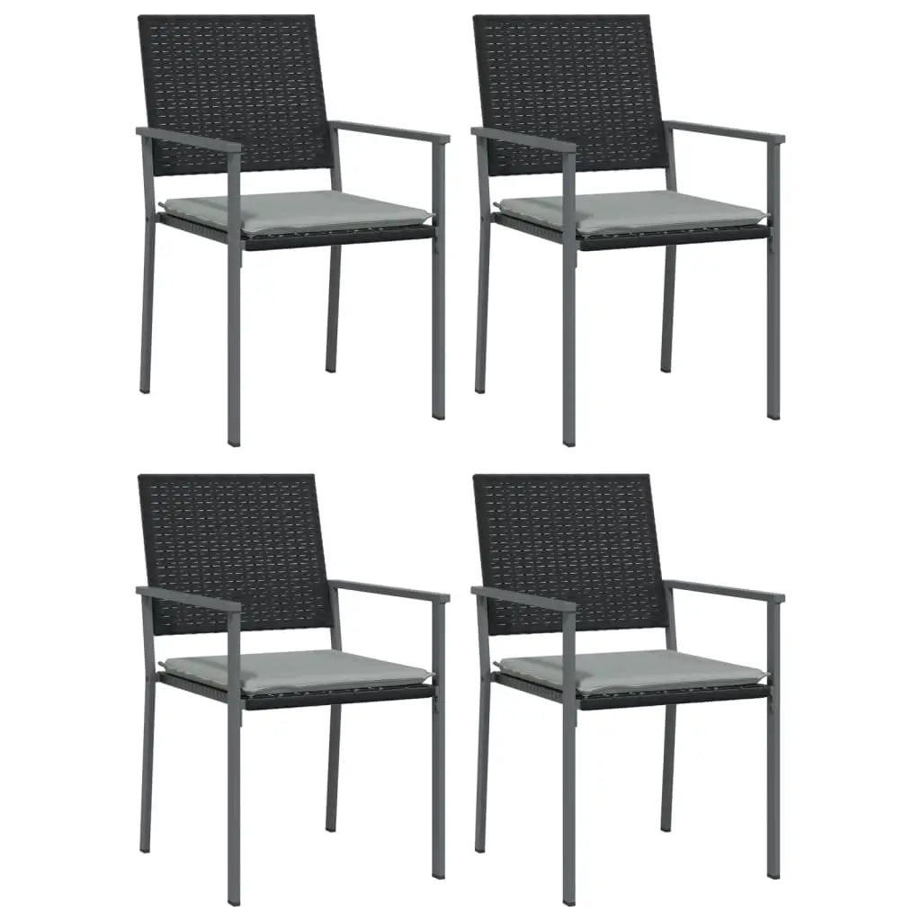 vidaXL 5 Piece Patio Dining Set with Cushions Poly Rattan and Steel - Furniture > Outdoor Furniture > Outdoor Furniture