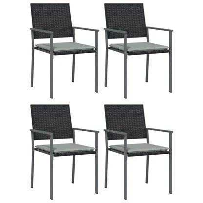 vidaXL 5 Piece Patio Dining Set with Cushions Poly Rattan and Steel - Furniture > Outdoor Furniture > Outdoor Furniture