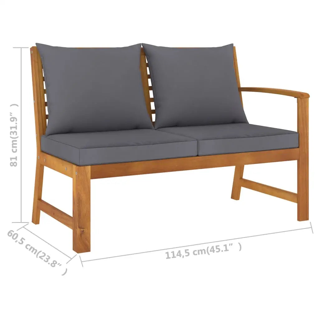 vidaXL 5 Piece Patio Lounge Set with Cushion Solid Acacia Wood - Patio Lounge Set