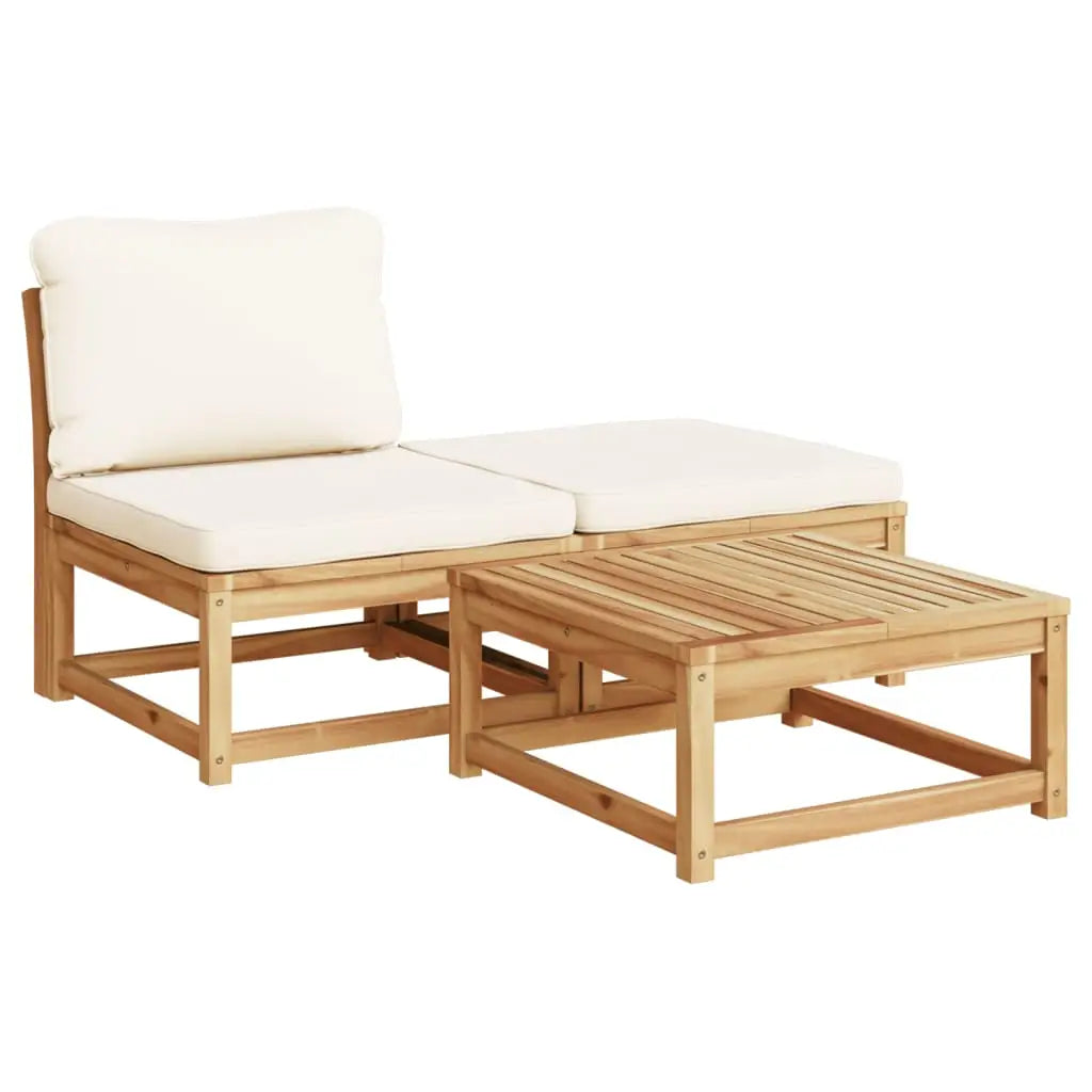 vidaXL 5 Piece Patio Lounge Set with Cushions Solid Wood Acacia - Lounge Set