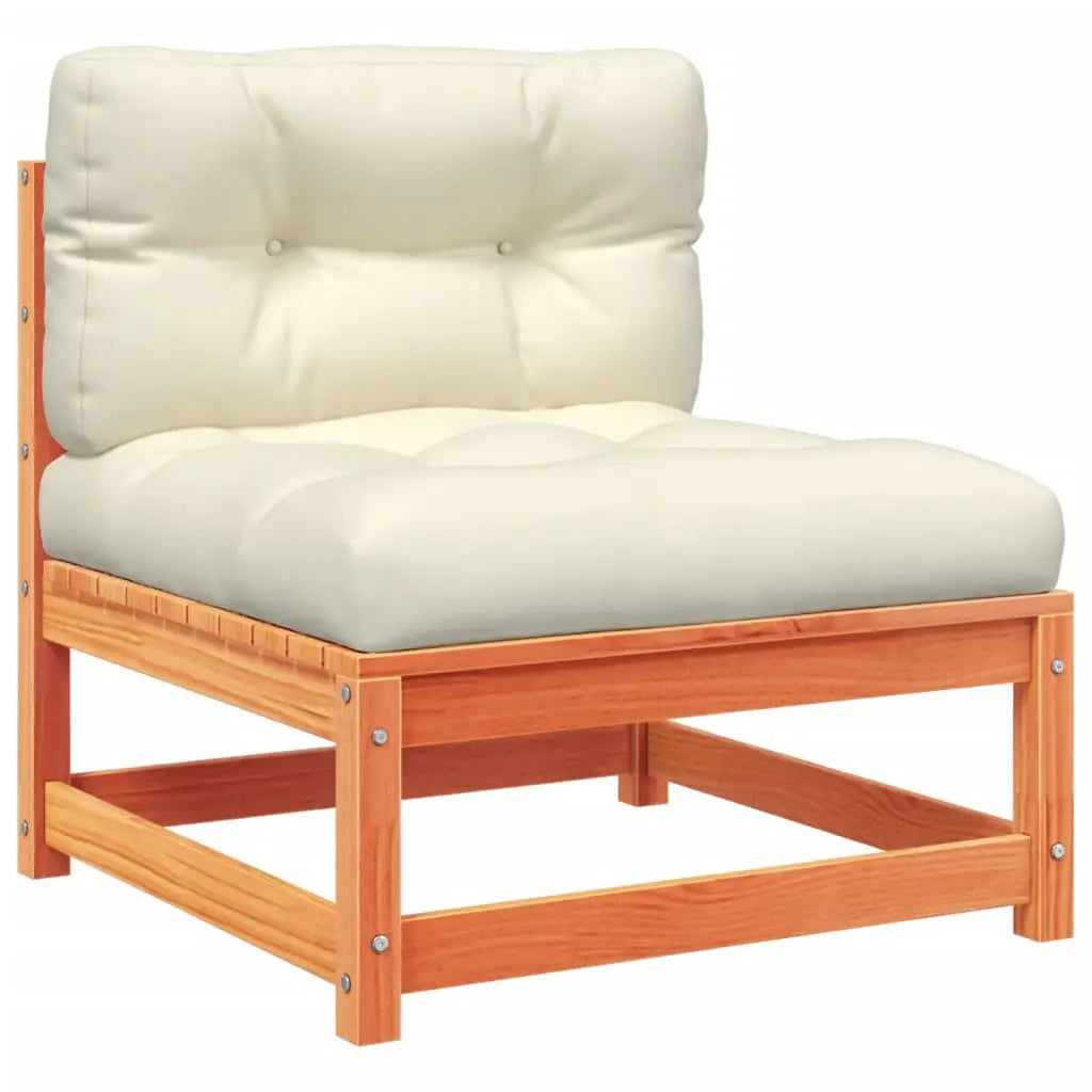 vidaXL 5 Piece Patio Sofa Set with Cushions Wax Brown Solid Wood Pine - Outdoor Furniture Set