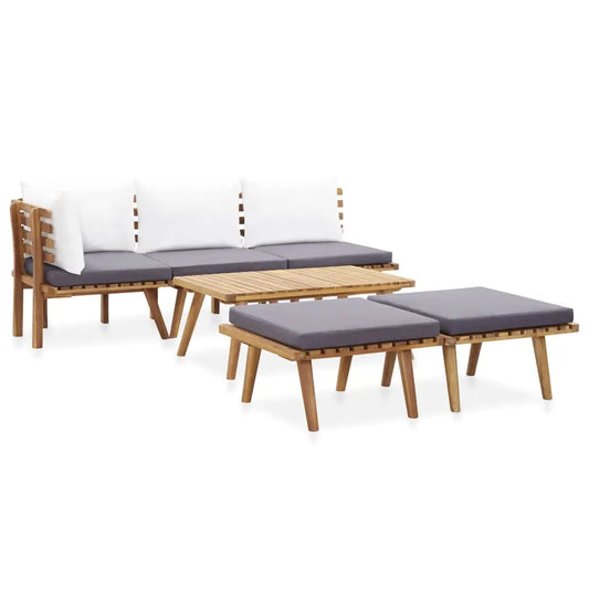 vidaXL 6 Piece Patio Lounge Set Solid Wood Acacia - Outdoor Furniture Set