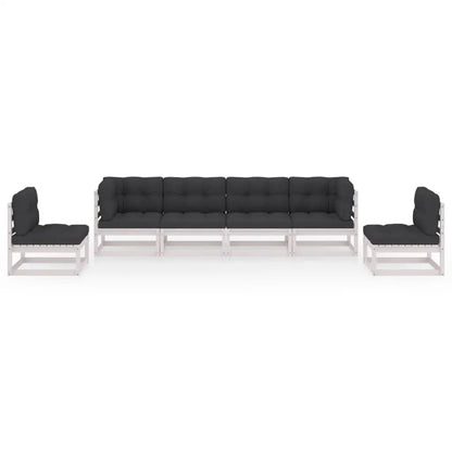vidaXL 6 Piece Patio Lounge Set with Cushions Solid Pinewood - Patio Lounge Set