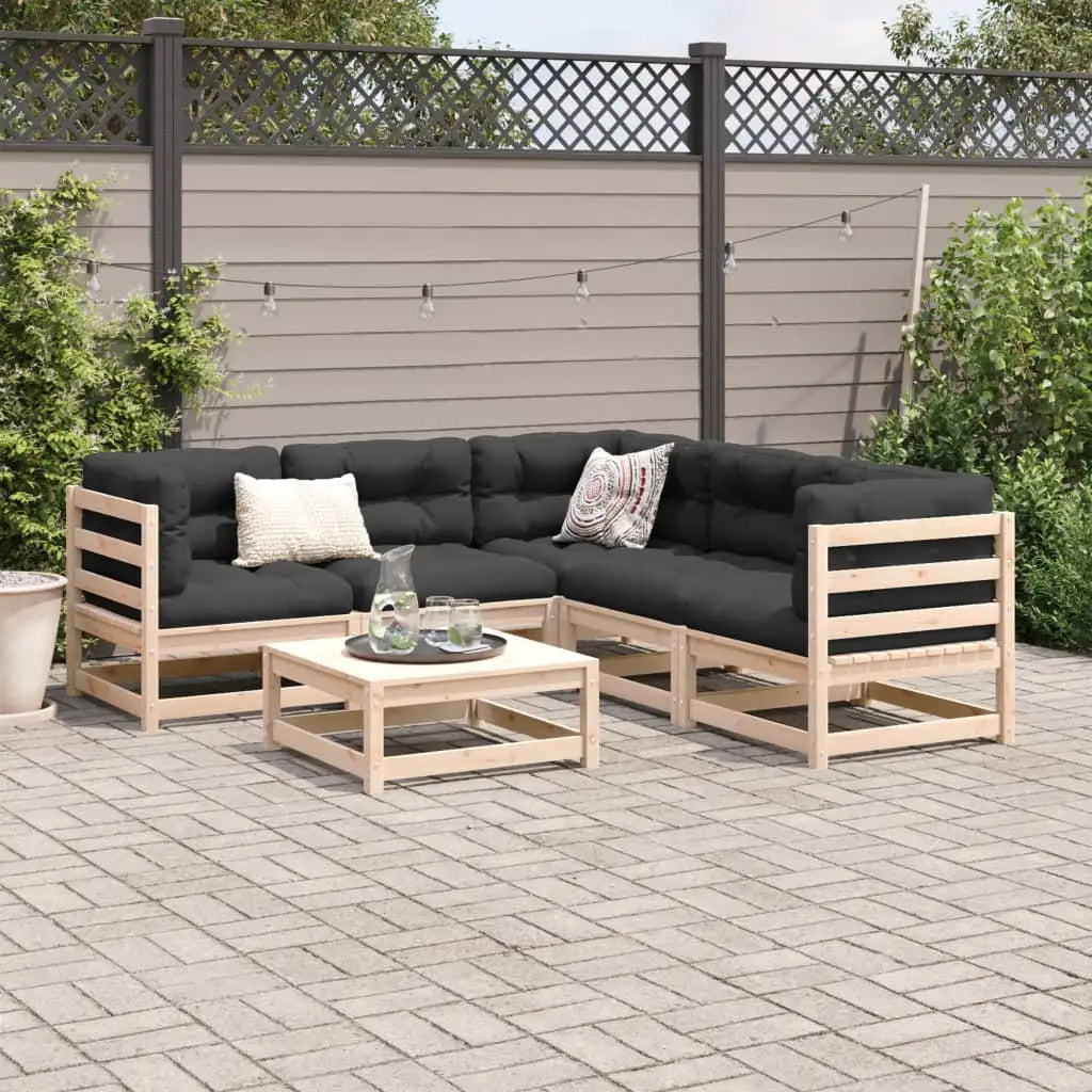 vidaXL 6 Piece Patio Sofa Set Solid Wood Pine - Sofa Set