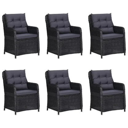vidaXL 7 Piece Patio Dining Set Black - Furniture > Outdoor Furniture > Outdoor Furniture Sets