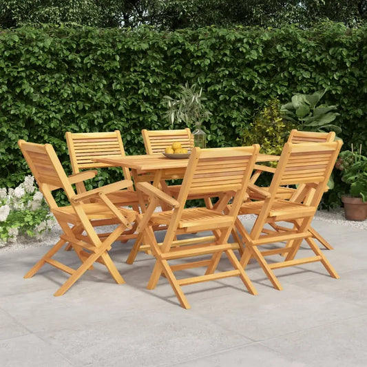 vidaXL 7 Piece Patio Dining Set Solid Wood Teak - Dining Set