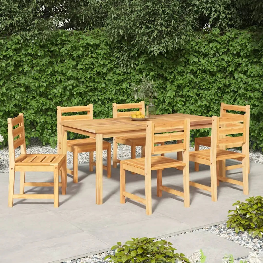 vidaXL 7 Piece Patio Dining Set Solid Wood Teak - Patio Dining Set