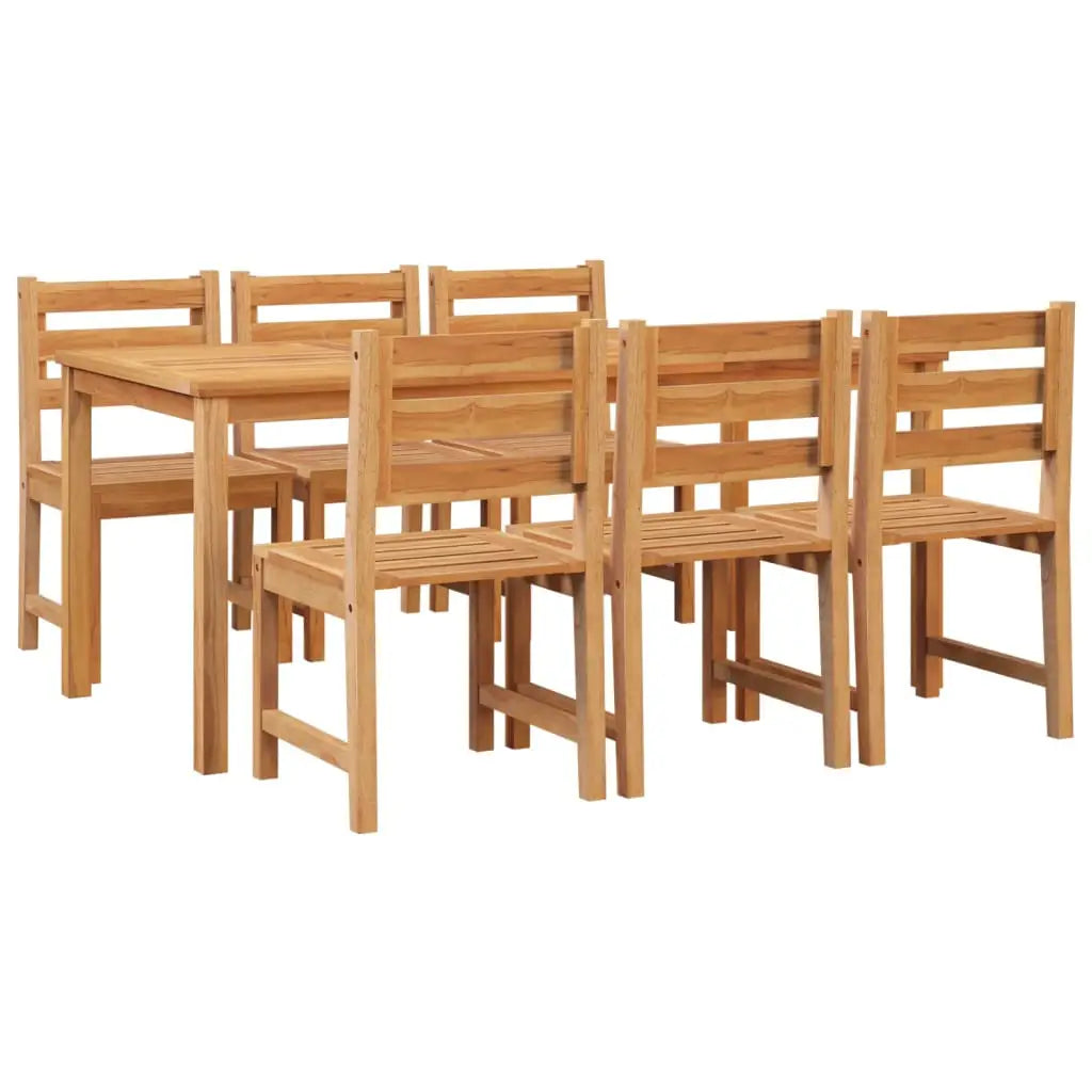 vidaXL 7 Piece Patio Dining Set Solid Wood Teak - Patio Dining Set