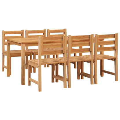vidaXL 7 Piece Patio Dining Set Solid Wood Teak - Patio Dining Set