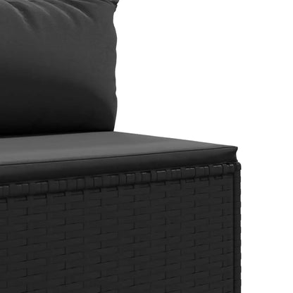 vidaXL 7 Piece Patio Lounge Set with Cushions Black Poly Rattan - Lounge Set