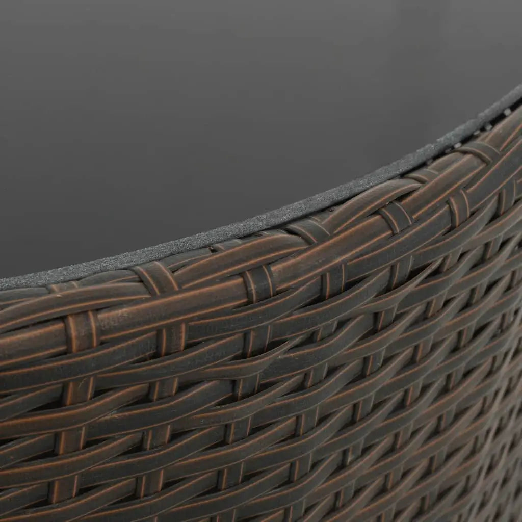 vidaXL 7 Piece Patio Lounge Set with Cushions Poly Rattan Brown - Outdoor Furniture Set