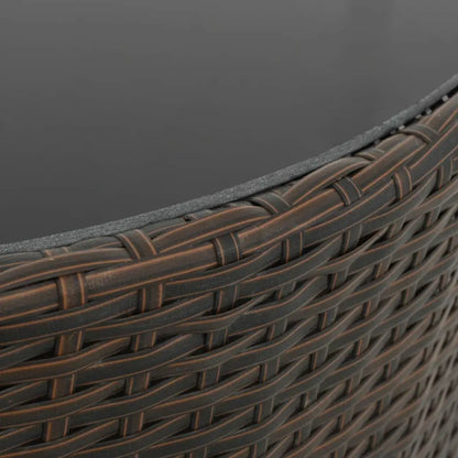 vidaXL 7 Piece Patio Lounge Set with Cushions Poly Rattan Brown - Outdoor Furniture Set