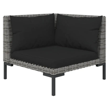 vidaXL 7 Piece Patio Lounge Set with Cushions Poly Rattan Dark Gray - Furniture > Outdoor Furniture > Outdoor Furniture